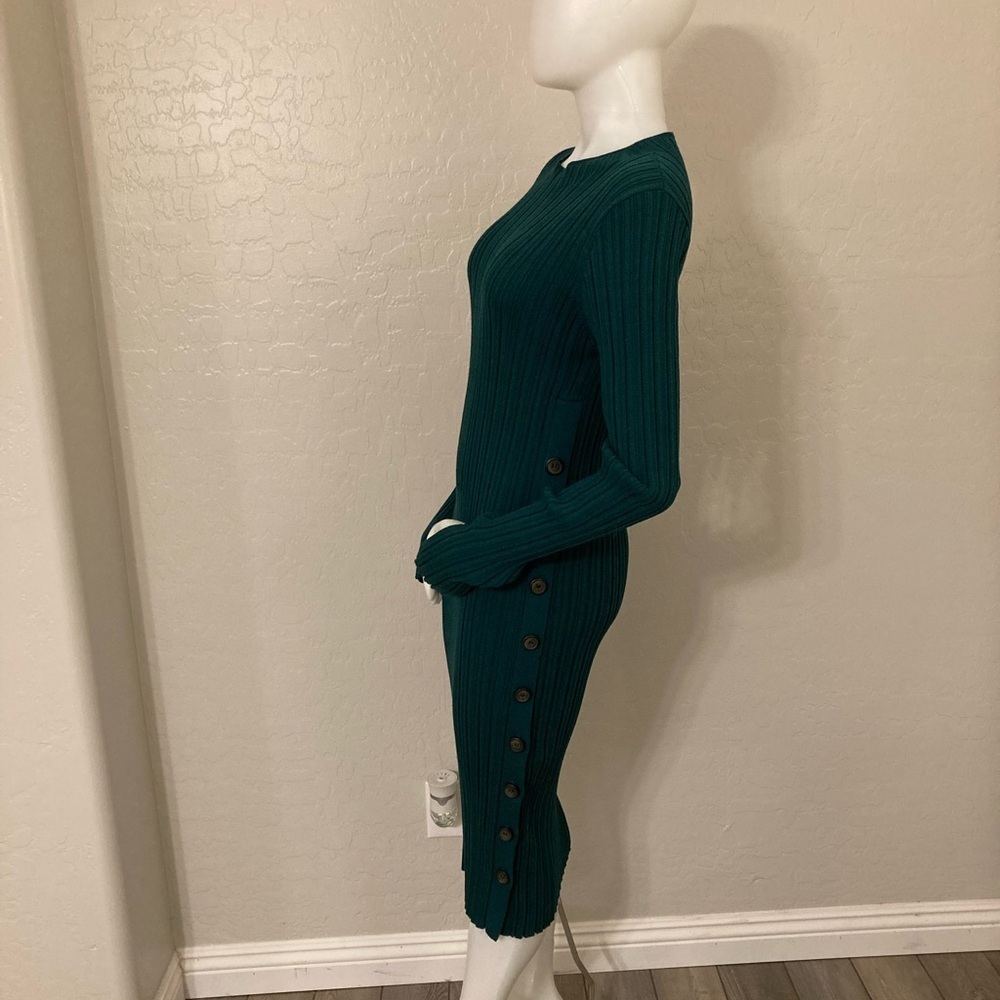Adam Lippes Emerald Green Ribbed Sweater Dress XXL - Picture 8 of 13
